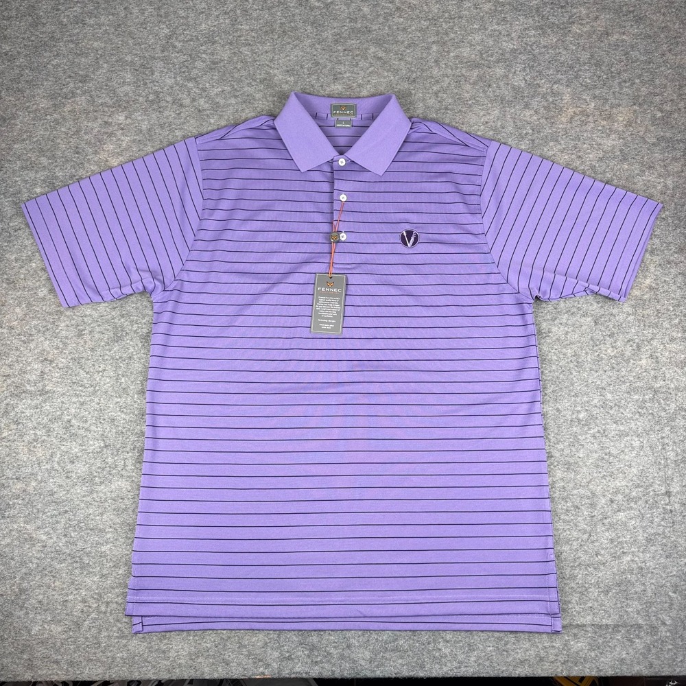 FENNEC Golf Polo Shirt Purple Striped The Vinny Invitational TN Mens Large L